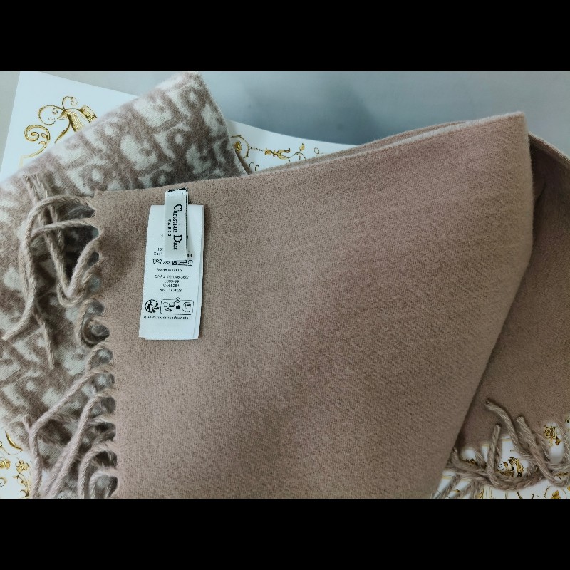 Dior Oblique 窄版圍巾Rose Des Vents 喀什米爾羊毛-4