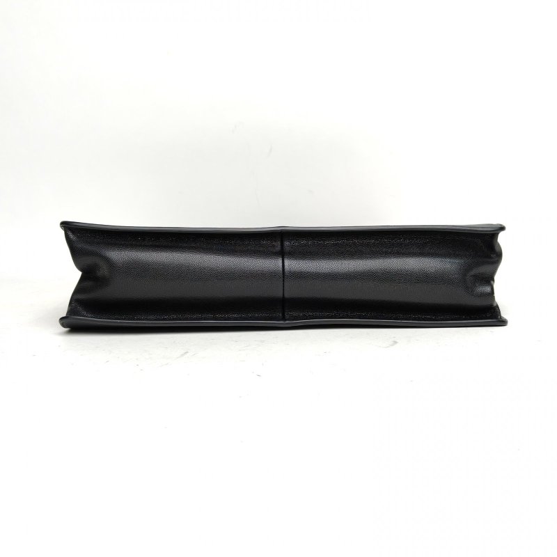 CHANEL 黑色荔枝牛皮30開黑扣手提亞克力皮穿鏈托特包soblack肩背包-4