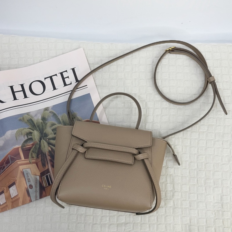 CELINE 奶茶色Nano Belt Bag|鯰魚包-0