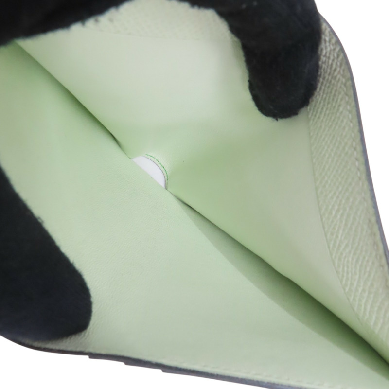 綠色 Epsom牛皮 Bearn Compact Verso 雙折短夾 銀扣 B刻【HERMES 愛馬仕】-3