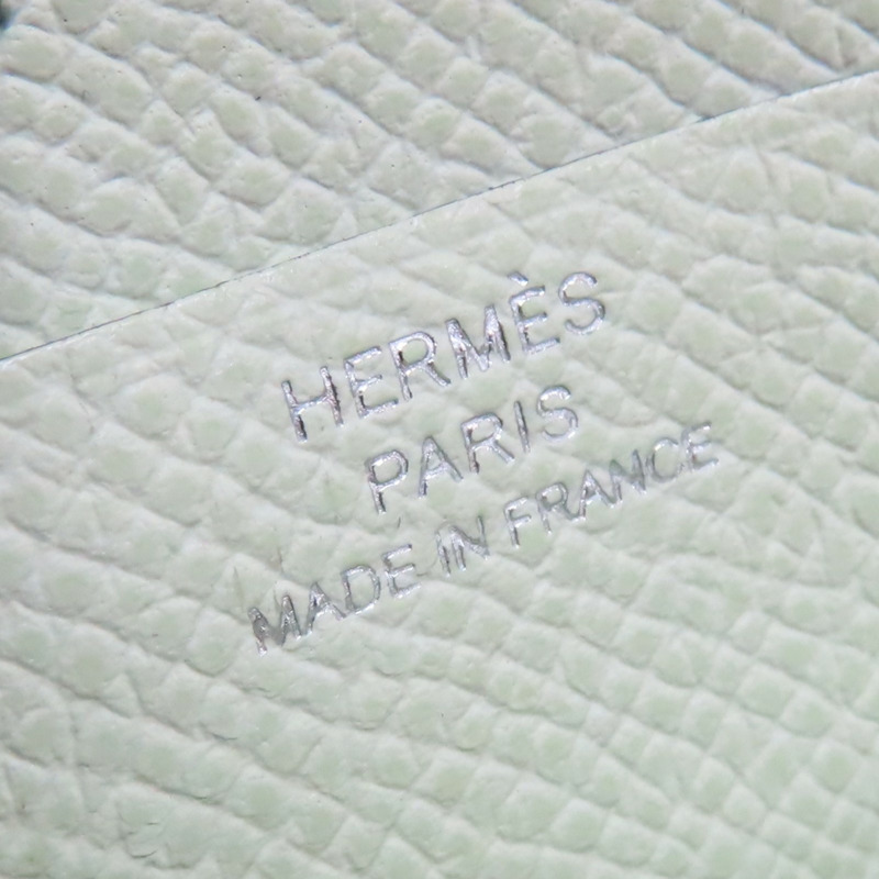 綠色 Epsom牛皮 Bearn Compact Verso 雙折短夾 銀扣 B刻【HERMES 愛馬仕】-5