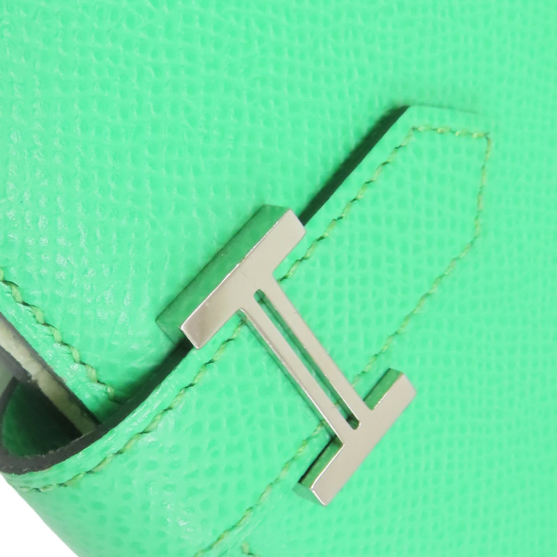 綠色 Epsom牛皮 Bearn Compact Verso 雙折短夾 銀扣 B刻【HERMES 愛馬仕】-7