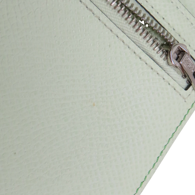 綠色 Epsom牛皮 Bearn Compact Verso 雙折短夾 銀扣 B刻【HERMES 愛馬仕】-12