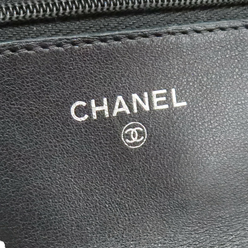 黑色 菱格紋 羊皮 WOC 肩背包 銀釦【CHANEL 香奈兒】 AP0250-5