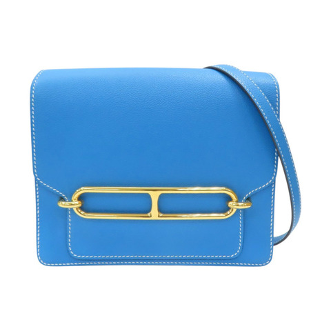 弗裏達藍藍 Evercolor皮革 Roulis 23 肩背包 A刻 金釦【HERMES 愛馬仕】