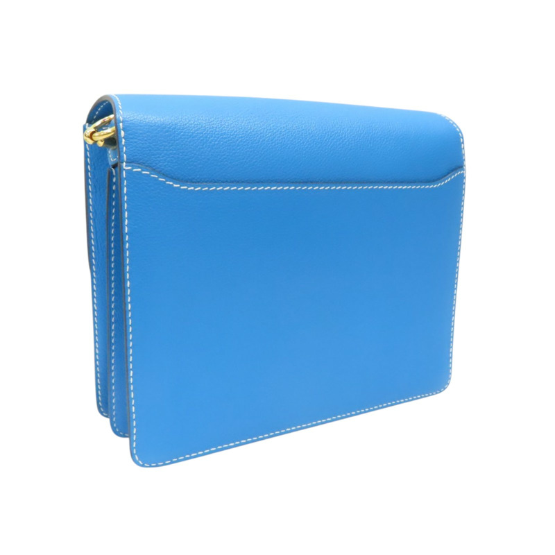 弗裏達藍藍 Evercolor皮革 Roulis 23 肩背包 A刻 金釦【HERMES 愛馬仕】-1