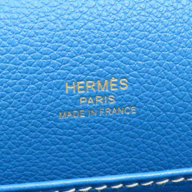 弗裏達藍藍 Evercolor皮革 Roulis 23 肩背包 A刻 金釦【HERMES 愛馬仕】-4