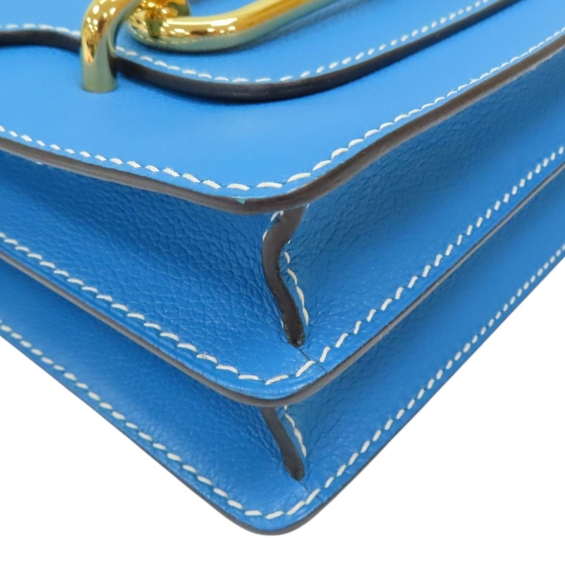 弗裏達藍藍 Evercolor皮革 Roulis 23 肩背包 A刻 金釦【HERMES 愛馬仕】-7