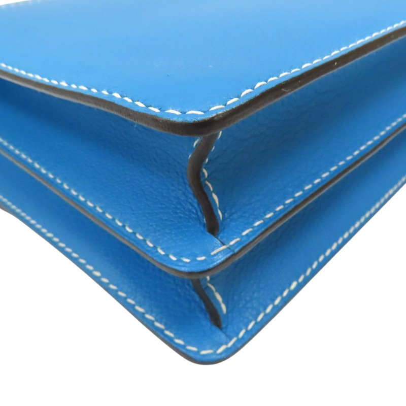 弗裏達藍藍 Evercolor皮革 Roulis 23 肩背包 A刻 金釦【HERMES 愛馬仕】-8