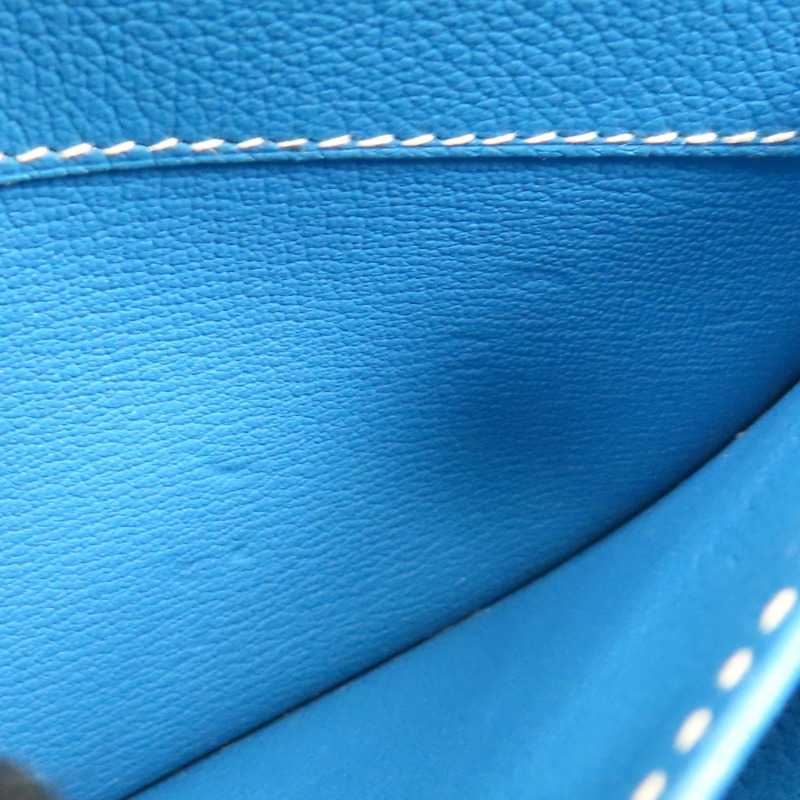 弗裏達藍藍 Evercolor皮革 Roulis 23 肩背包 A刻 金釦【HERMES 愛馬仕】-9