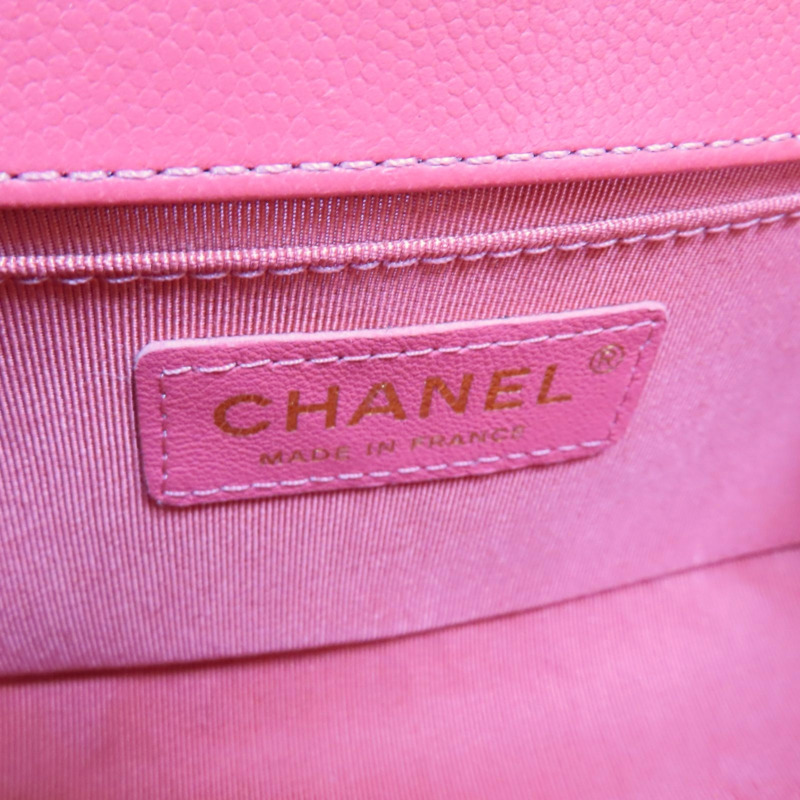 粉色 菱格紋 羊皮 BOY20 鍊帶肩背包 金釦【CHANEL 香奈兒】 A67085-2