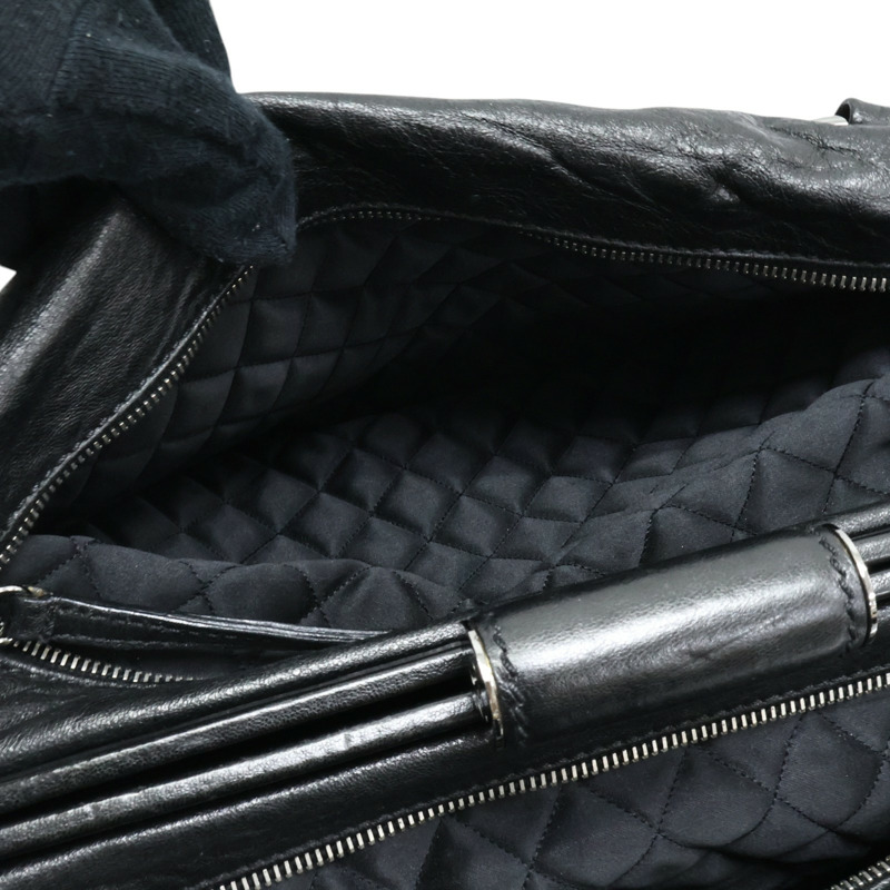 黑色 牛皮 肩背包 銀釦 (無卡)【CHANEL 香奈兒】-4