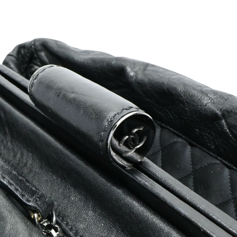 黑色 牛皮 肩背包 銀釦 (無卡)【CHANEL 香奈兒】-7