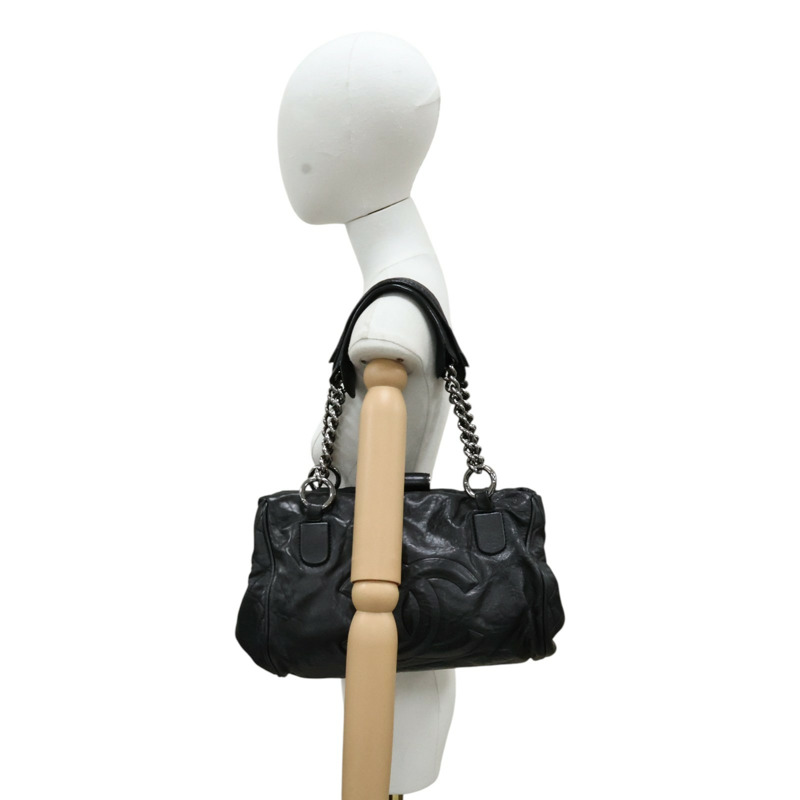 黑色 牛皮 肩背包 銀釦 (無卡)【CHANEL 香奈兒】-9