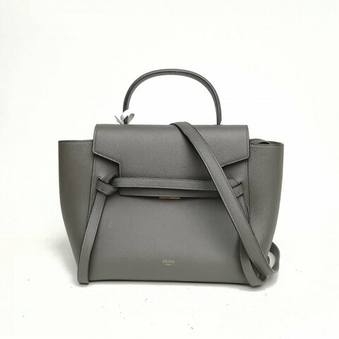 CELINE Belt鯰魚包Micro24深灰色牛皮金扣肩背包