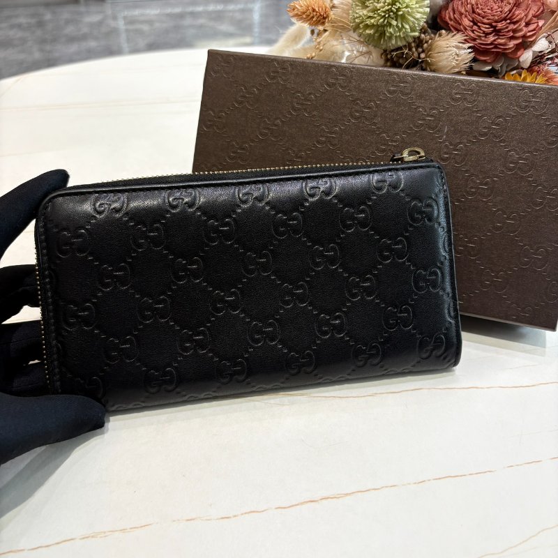 *SHIHNA名牌精品* GUCCI Signature系列 經典雙G壓紋拉鍊長夾-0