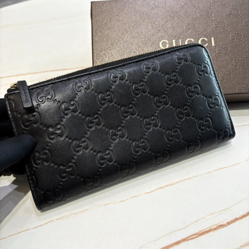 *SHIHNA名牌精品* GUCCI Signature系列 經典雙G壓紋拉鍊長夾-1