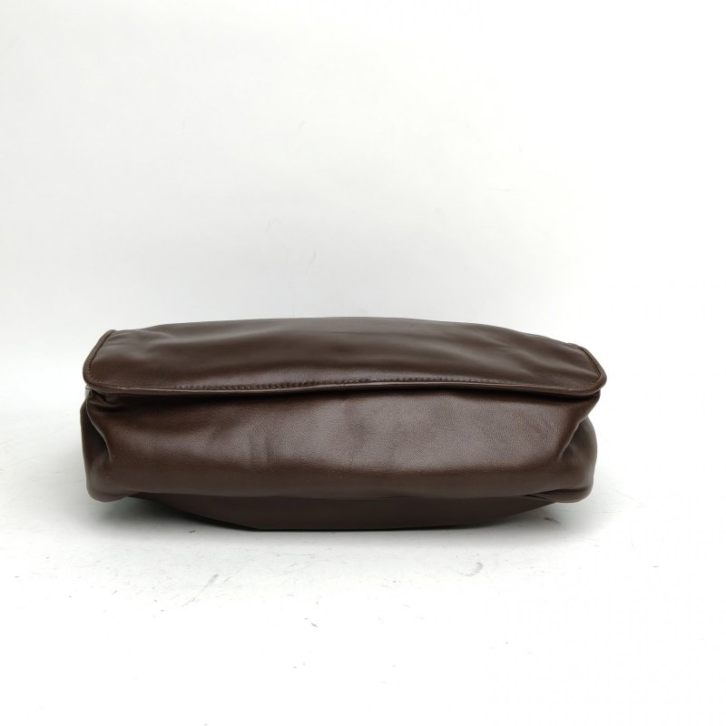 LOEWE 深巧克力色羊皮雕花翻蓋手提包肩背包-4