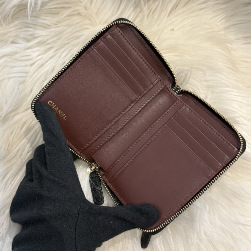 香奈兒 25s拉鍊對開荔枝短夾-4