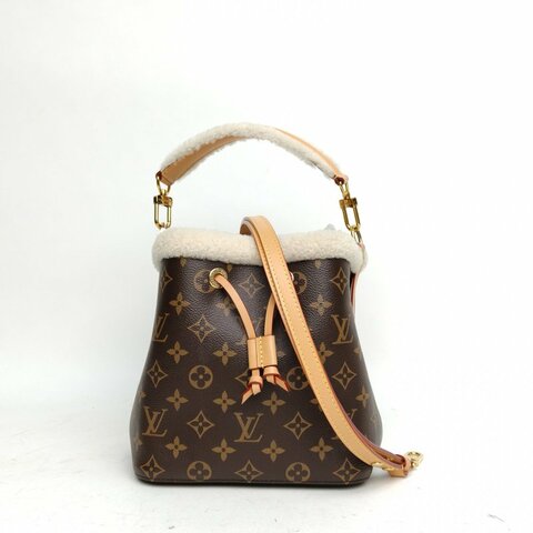 LOUIS VUITTON NÉONOÉ水桶包BB20老花PVC金扣晶片22聖誕肩背包