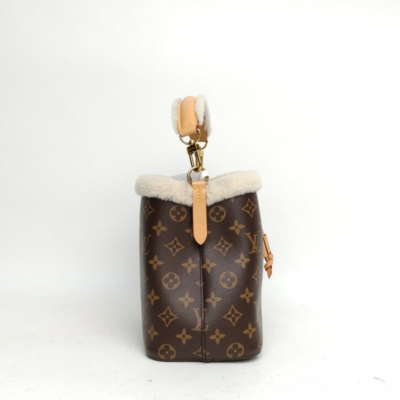 LOUIS VUITTON NÉONOÉ水桶包BB20老花PVC金扣晶片22聖誕肩背包-3