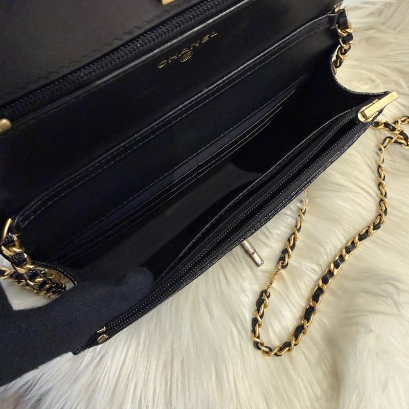 香奈兒 法瑯雙C WOC斜背包-4