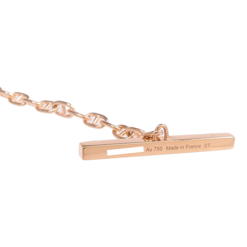 HERMES 18K玫瑰金Chaine D'ancre Contour Pendant鑽石項鍊-6