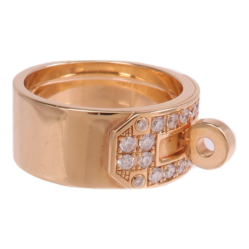 HERMES 18K玫瑰金Bague Kelly Ring鑽石戒指-3