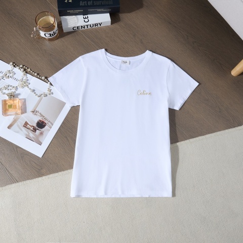 Celine經典白色圓領短袖T恤 金智媛同款
