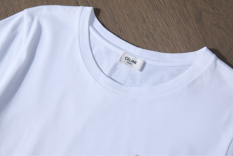 Celine經典白色圓領短袖T恤 金智媛同款-4