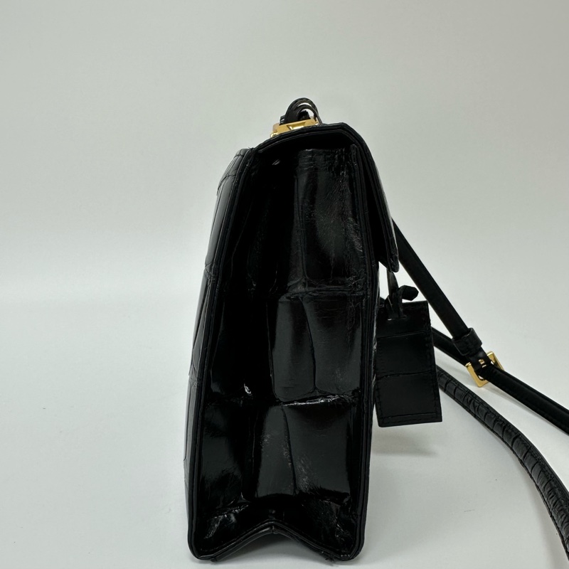 【赫蒂國際精品】Valentino 范倫鐵諾 金色燙印 斜背包 vintage-4