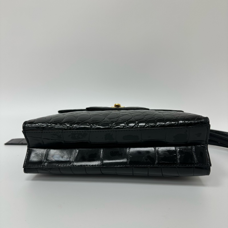 【赫蒂國際精品】Valentino 范倫鐵諾 金色燙印 斜背包 vintage-7