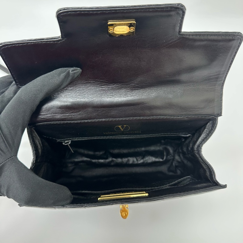 【赫蒂國際精品】Valentino 范倫鐵諾 金色燙印 斜背包 vintage-15