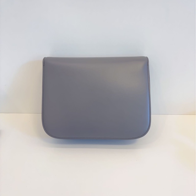 Celine 賽琳 經典Classic Box 霧霾灰銀扣 豆腐包/郵差包 中號-2