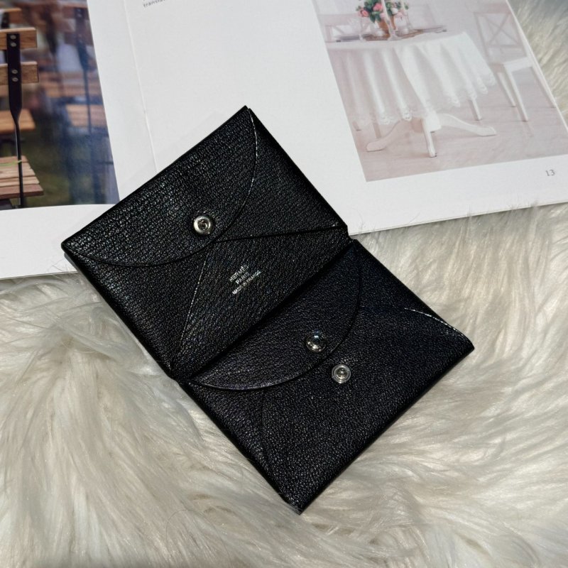 愛馬仕 黑色Calvi卡包-0