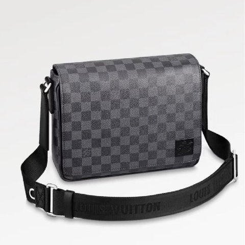 LV黑灰棋盤格郵差包N42710