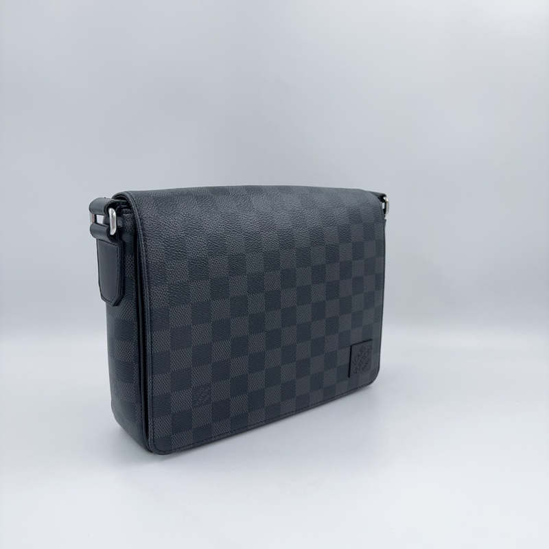 LV黑灰棋盤格郵差包N42710-5