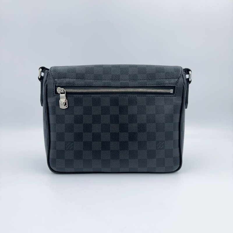 LV黑灰棋盤格郵差包N42710-6