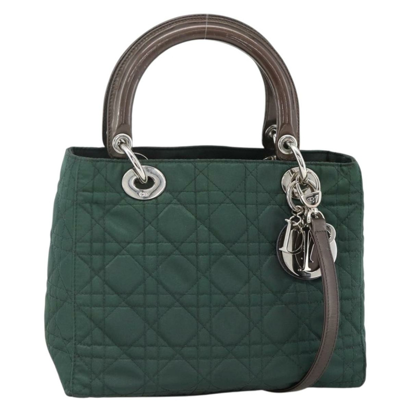 【日本直送】Christian Dior Canage Canage 手提包 尼龍 2way 綠色 銀色 Auth mr2259-0