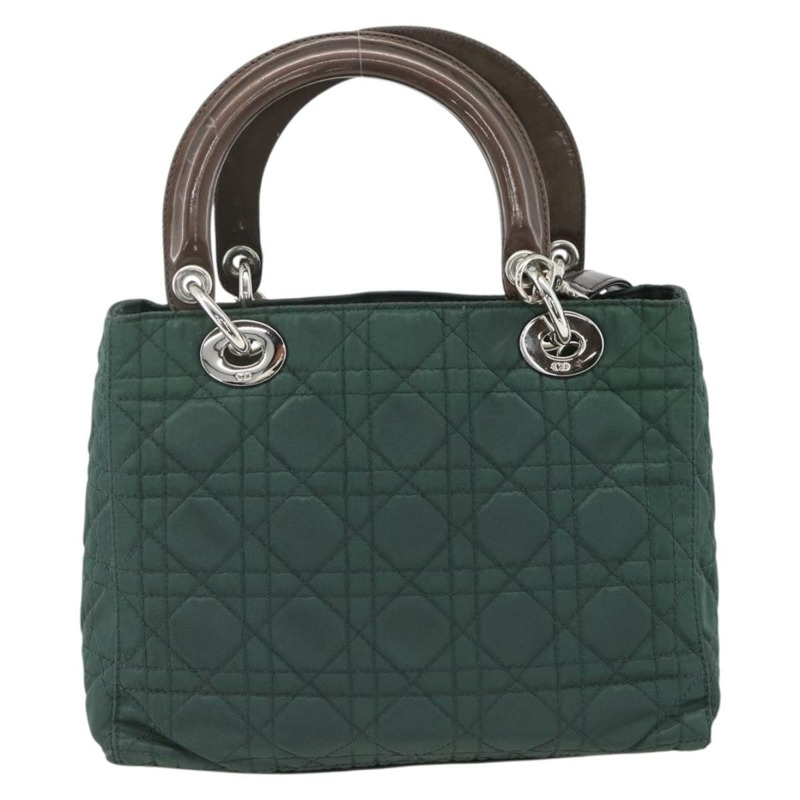 【日本直送】Christian Dior Canage Canage 手提包 尼龍 2way 綠色 銀色 Auth mr2259-1