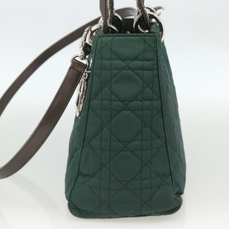 【日本直送】Christian Dior Canage Canage 手提包 尼龍 2way 綠色 銀色 Auth mr2259-3