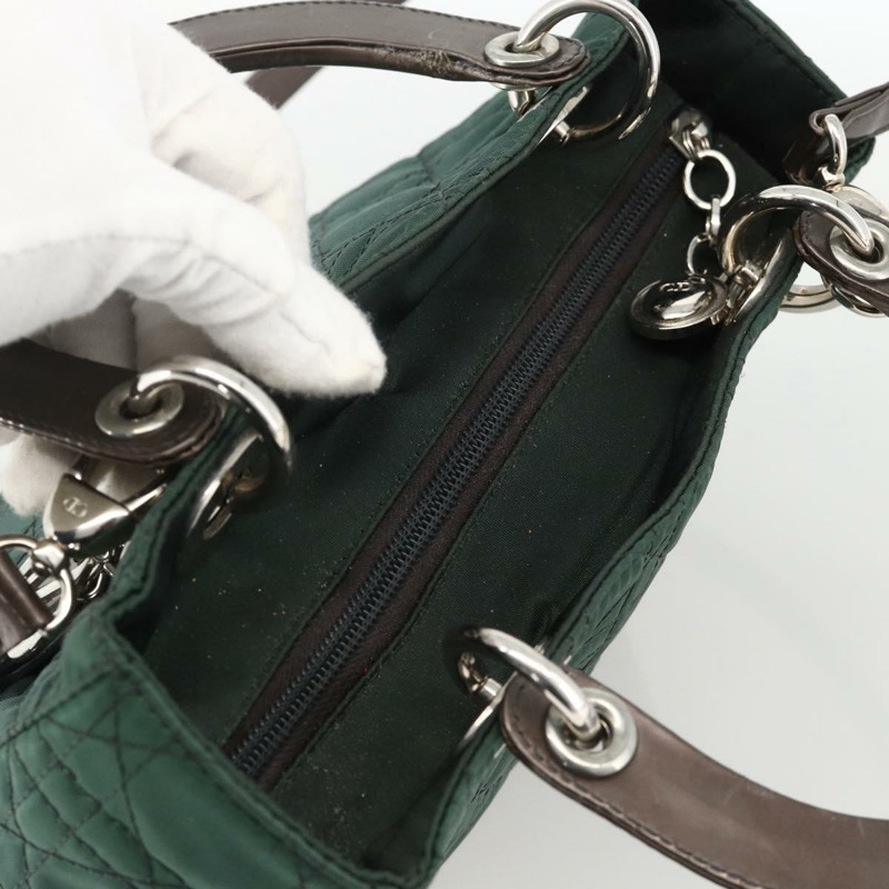 【日本直送】Christian Dior Canage Canage 手提包 尼龍 2way 綠色 銀色 Auth mr2259-5