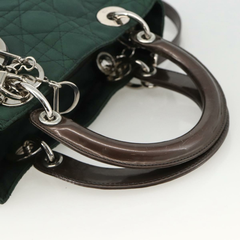 【日本直送】Christian Dior Canage Canage 手提包 尼龍 2way 綠色 銀色 Auth mr2259-6