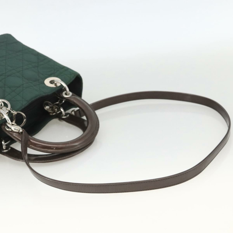 【日本直送】Christian Dior Canage Canage 手提包 尼龍 2way 綠色 銀色 Auth mr2259-7