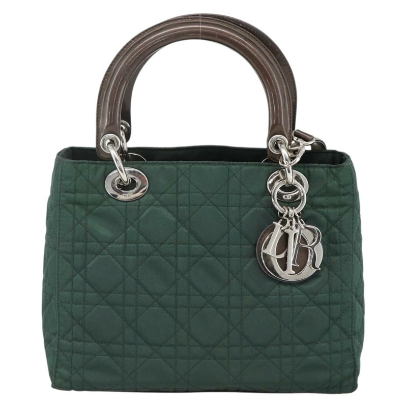 【日本直送】Christian Dior Canage Canage 手提包 尼龍 2way 綠色 銀色 Auth mr2259-12