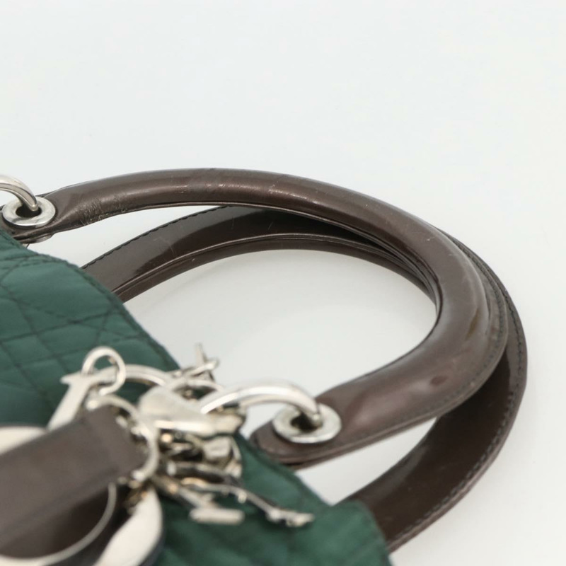 【日本直送】Christian Dior Canage Canage 手提包 尼龍 2way 綠色 銀色 Auth mr2259-13