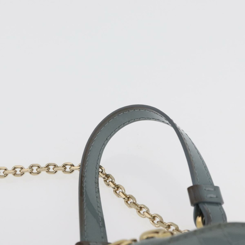 【日本直送】Christian Dior Cannage 鏈條手機包 漆皮 2way 藍色金色 正品 BAZ749A-13