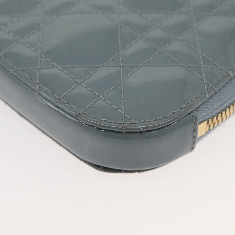 【日本直送】Christian Dior Cannage 鏈條手機包 漆皮 2way 藍色金色 正品 BAZ749A-15