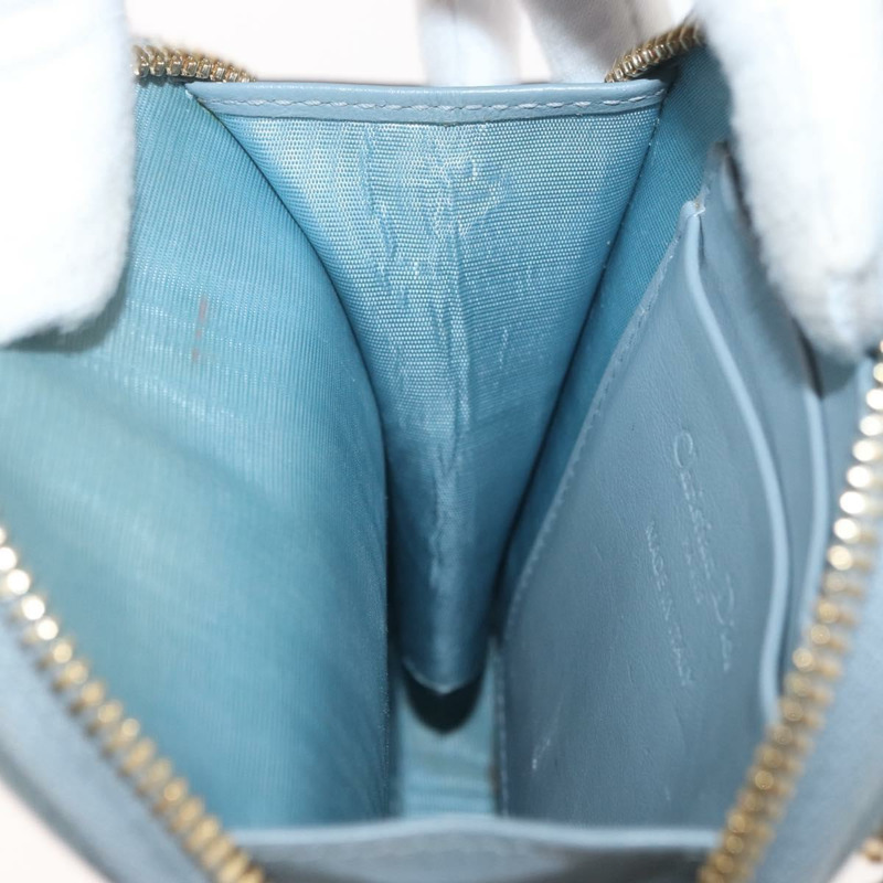 【日本直送】Christian Dior Cannage 鏈條手機包 漆皮 2way 藍色金色 正品 BAZ749A-21