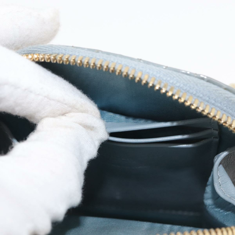 【日本直送】Christian Dior Cannage 鏈條手機包 漆皮 2way 藍色金色 正品 BAZ749A-22